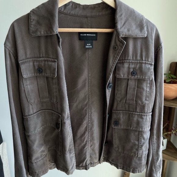 Club Monaco Washed Army Green Jacket - Picture 1 of 4